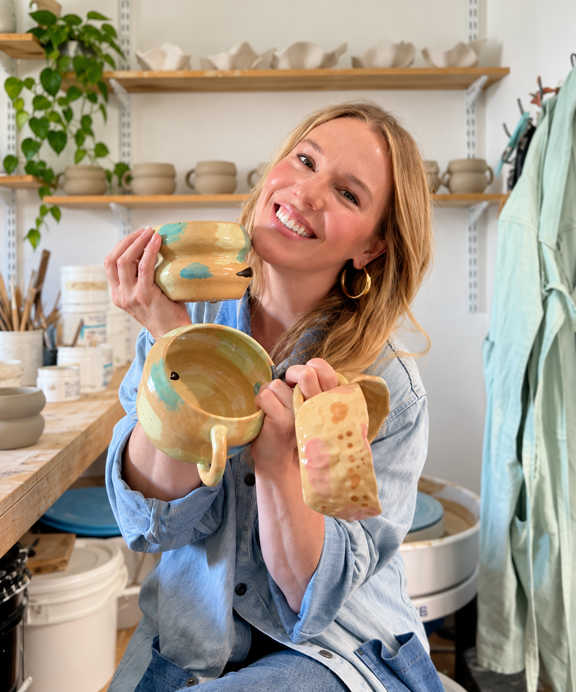 Jenna making pottery